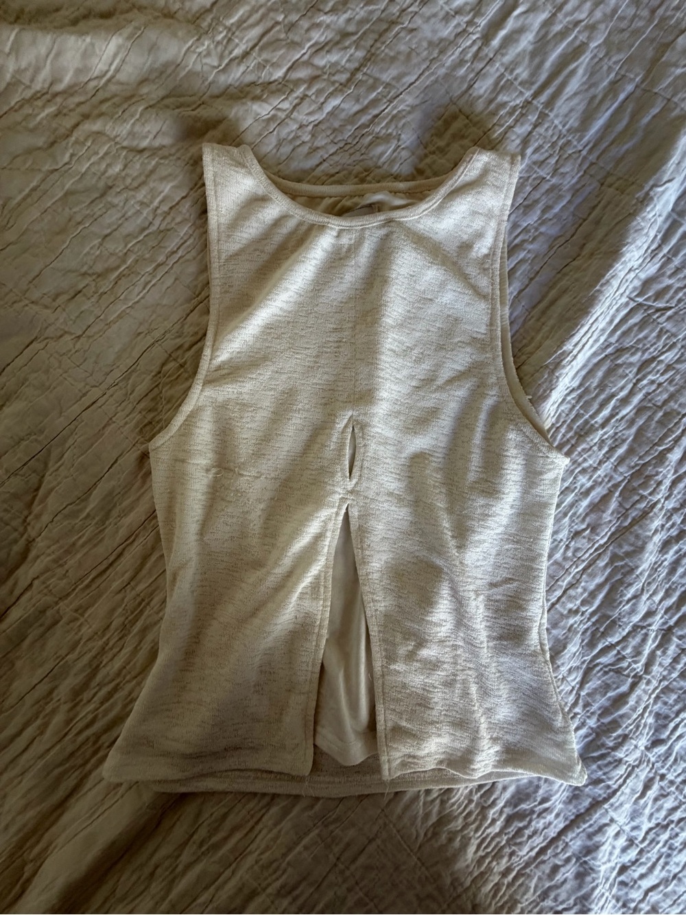 Princess Polly Cream Split-Back Tank